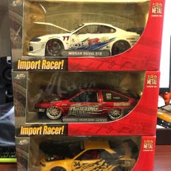 Jada Toys Import Racer! 1:24 Silvia S15, Tureno AE86, Skyline R34 (3 pieces)