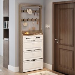 shoe cabinet, 3 doors and 2 drawers, equipped with hangers and spacious storage space