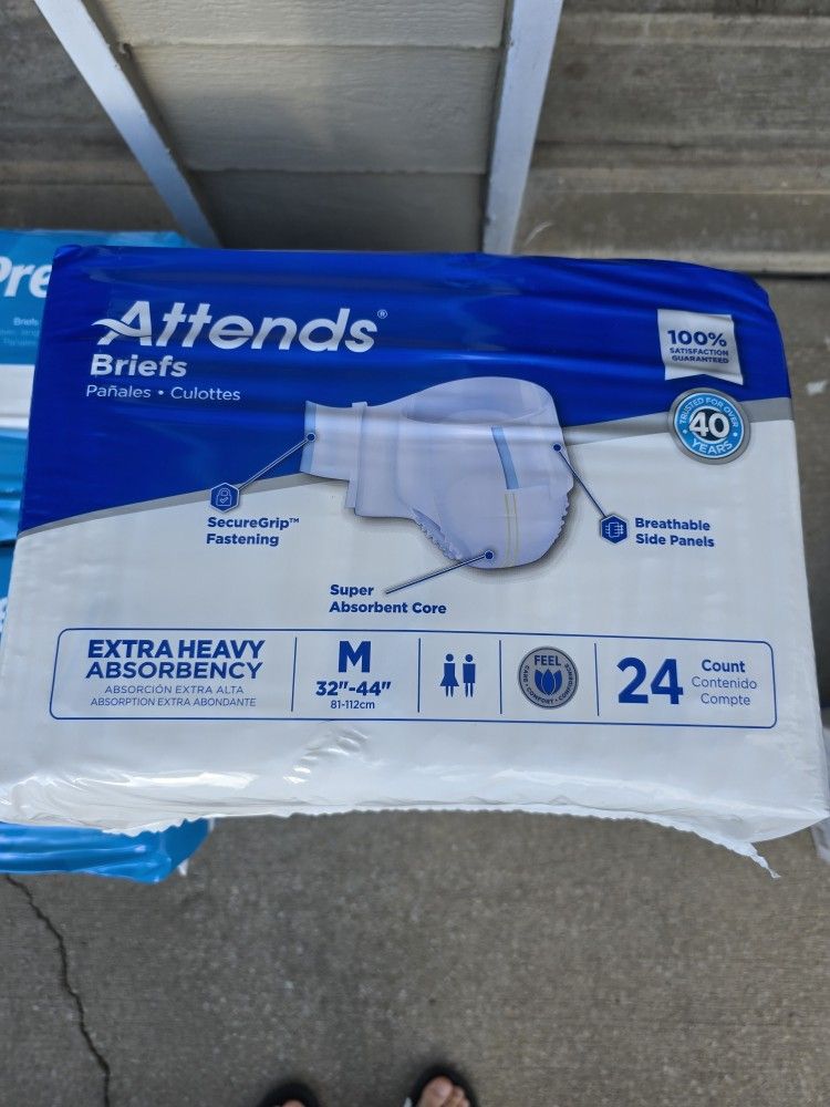 5 Pack Of Attends Briefs 24 Count