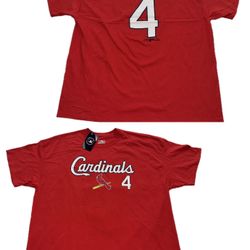 St Louis Cardinals #4 Yadier Molina Red T Shirt Jersey Mens 2XL New