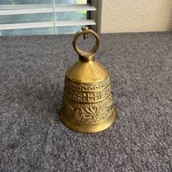 Vintage Solid Brass "Remember Me" Hanging Bell 4½"