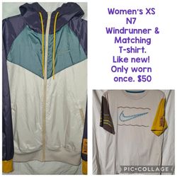 Nike N7 Women’s Windrunner & T-Shirt Size Xs. Like New.