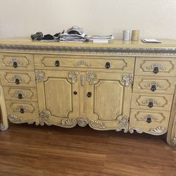 Antique Vintage Natural Beige Dresser