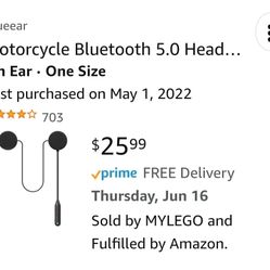 Motorcycle Bluetooth Headphones NEW