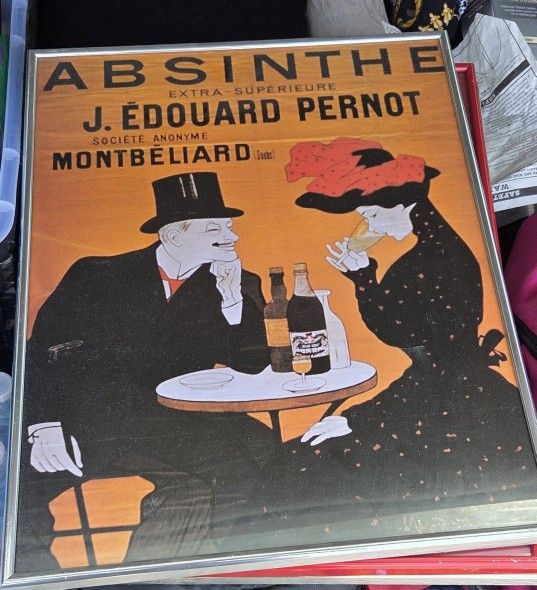 Absinthe Pernot Poster — 16x20", Vintage Style, Glass & Metal Frame