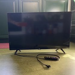 TLC 28” Roku TV with remote & wall mounting hardware