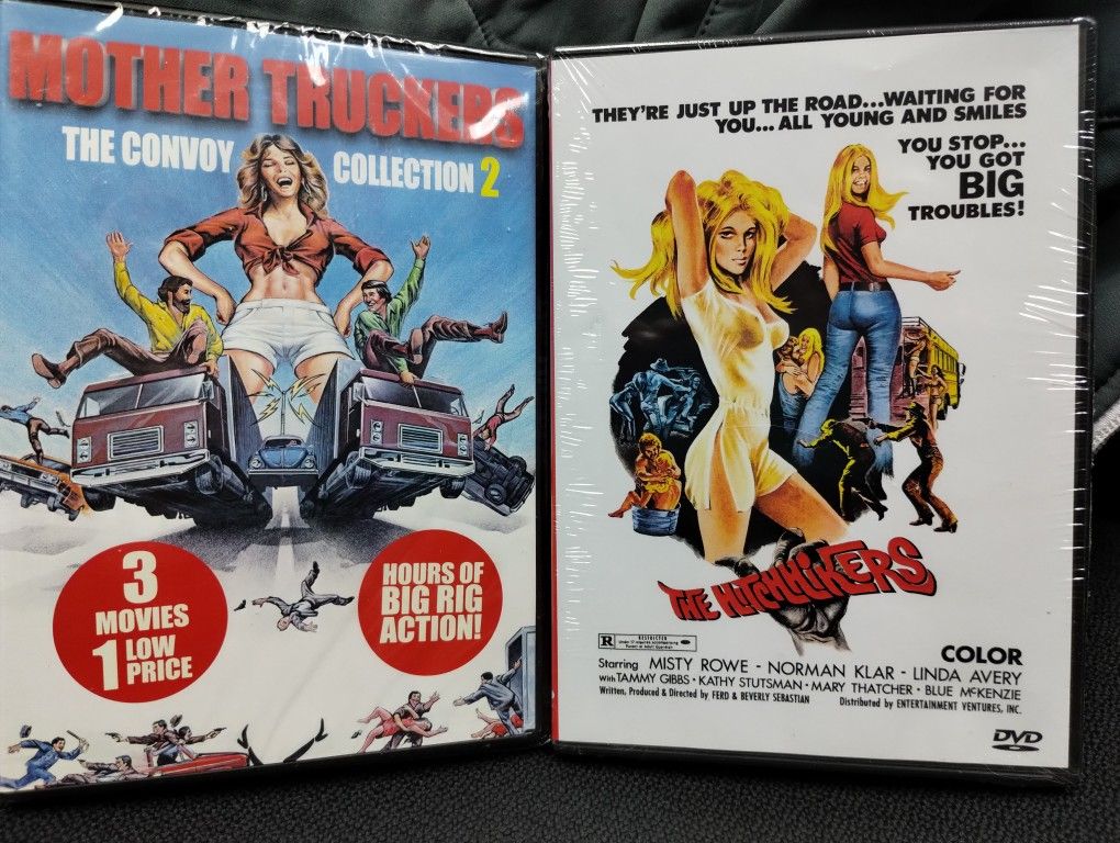 DVD lot - The Hitchhikers (1972) and Mother Truckers, The Convoy Collection 2, new, sealed