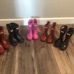 Girls hunter boots UK size 9 boys size 10 girls size 11 USA