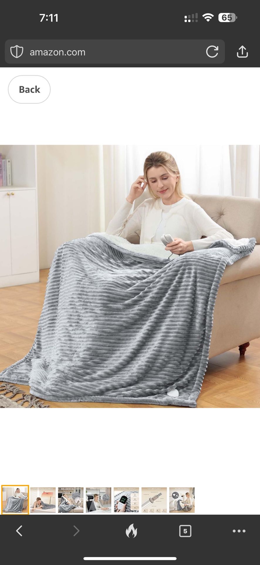 Heated Blanket Electric Throw - Soft Flannel Electirc Blanket 50x60, Heating Blanket with 10 Time Settings, 6 Heat Settings, Machine Washable with Ove