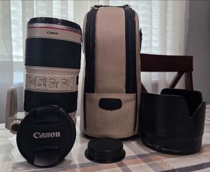 Canon EF 70-200mm f/2.8L IS II USM Lens + Hood + Case + Caps