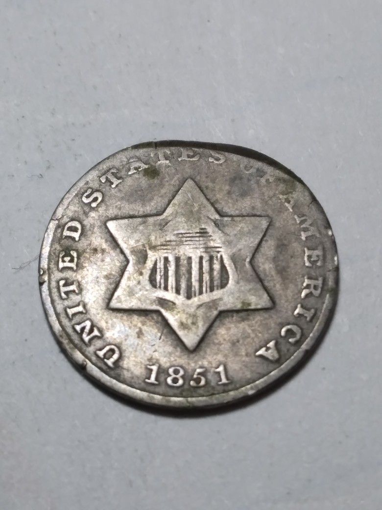 1851 3 Cent Trime