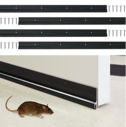 New Black Door Bottom Seal Strip Set with Screws