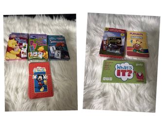 LOT OF 7 KIDS GAME CARDS-Disney Colors and Shapes, Pooh Number Match