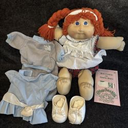 Vintage 1985 Cabbage Patch Kids Doll —1984 Papers Xavier Roberts Signed Red Hair