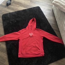 Supreme Cross Logo Red Hoodie 