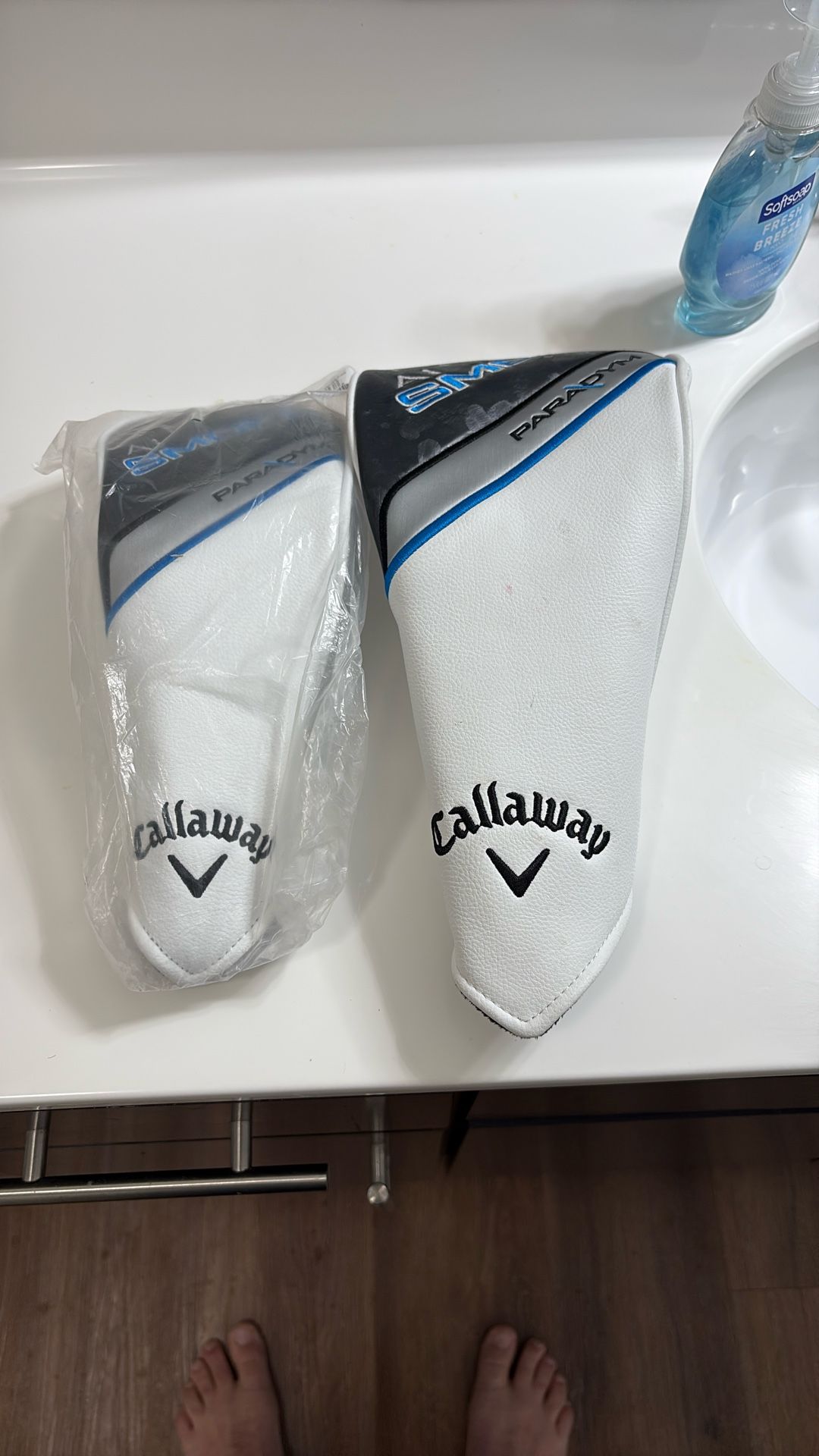 Callaway Ai Smoke White Leather Driver & 3 Wood Head Covers