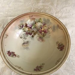 Bavarian Bone China Painted Hydrangeas Serving Bowl