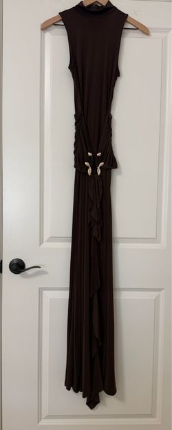 In The Moment Sleeveless Maxi Dress - Chocolate