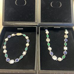 CRAFTD Blue Crystal Gemstone matching set (Necklace + Bracelet) 