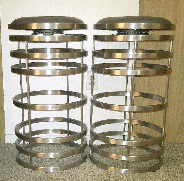 Vintage - Metal Swivel Bar Stools with Comfortable Seats - Delivered