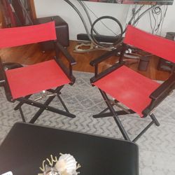2 Red Directors Chairs