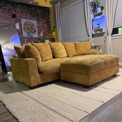Corduroy Couch W/ Ottoman 
