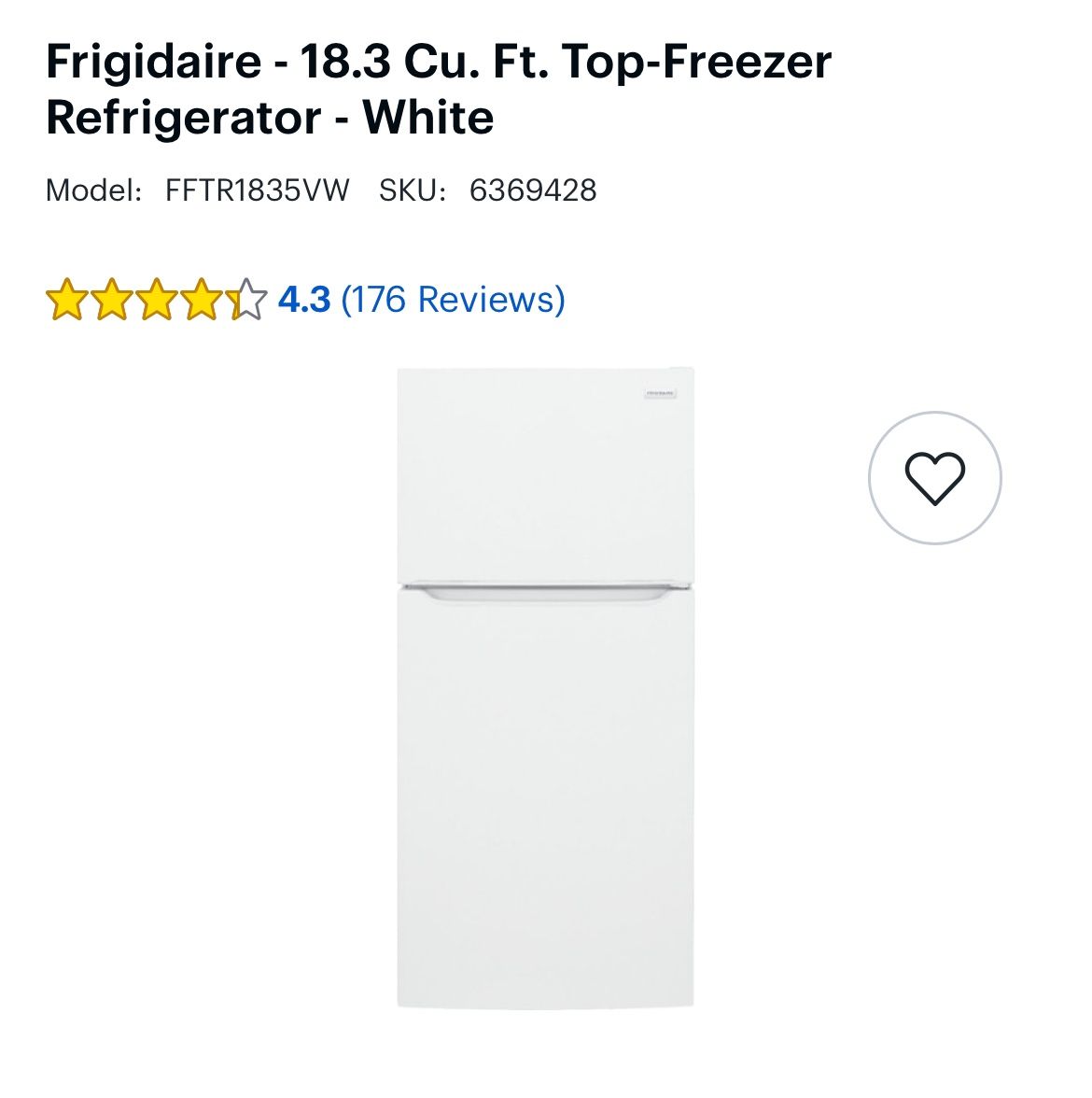 Frigidaire - 18.3 Cu. Ft. Top-Freezer Refrigerator - White