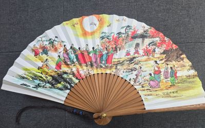 Parkssisangbang Korean Traditional Bamboo Hanji Hand Fan