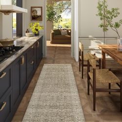 Washable Kitchen Rug Runners for Hallways: 2'x6' Bedroom Runner Rug Non Slip Low-Pile Stain Resistant Soft Carpet Runner for Indoor Entryway Hallways 