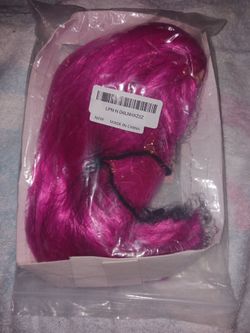 Hot pink no bangs bob wig