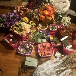 Craft And Fake Flowers Lot