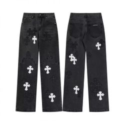 Chrome Hearts Cross Patch Denim Jeans