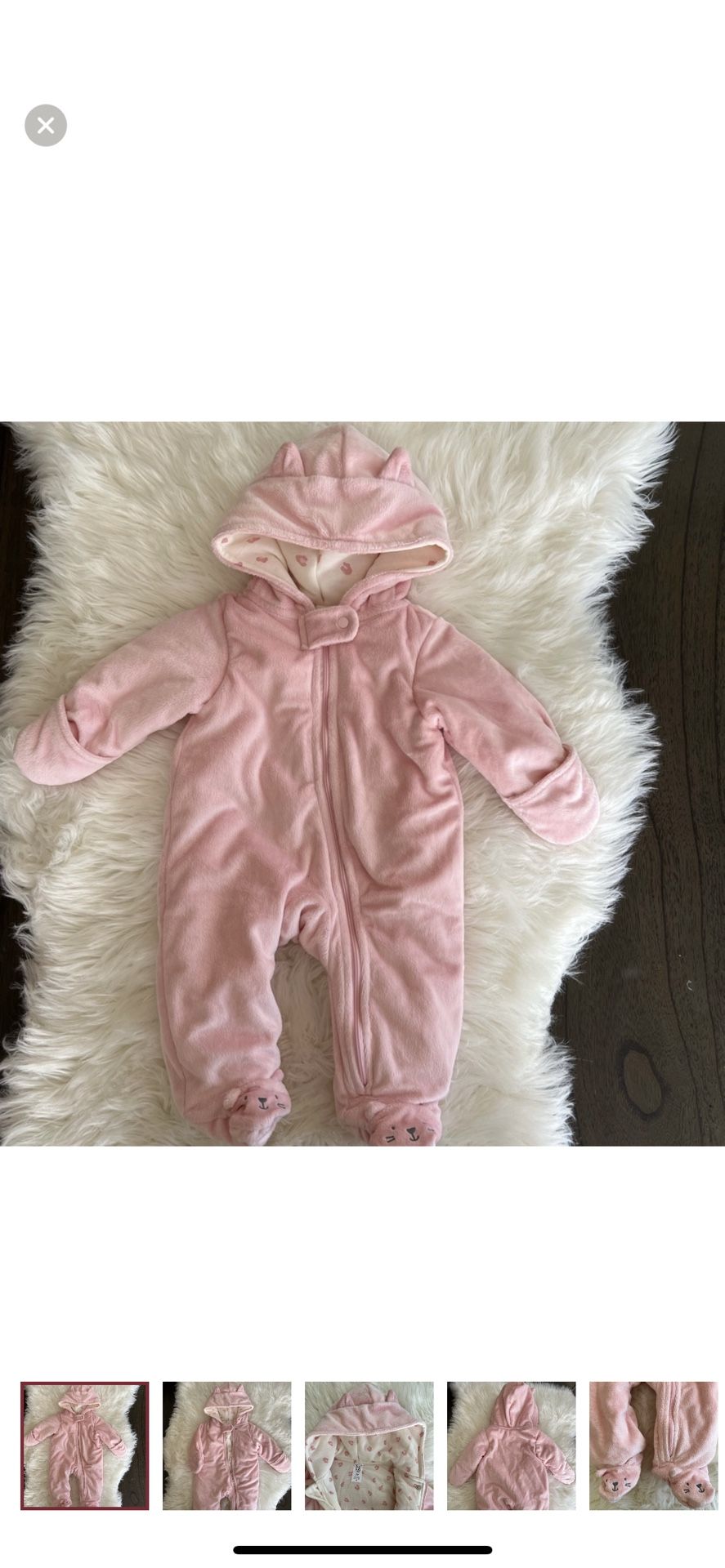 Winter Fleece Onesie 0-3 Months