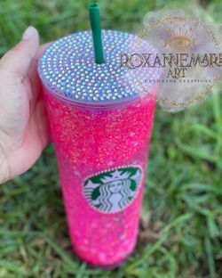 Pink Flakes Starbucks Cup