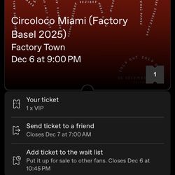 Selling VIP Circo Ticket Miami