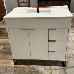 36” BATHROOM VANITY WITH TOP - NEW