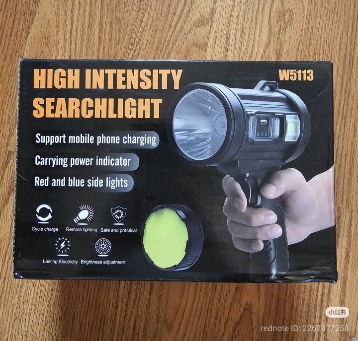 Rechargeable Spotlight Flashlight, 99,000 Lumens Spot Light Handheld Spot Lights