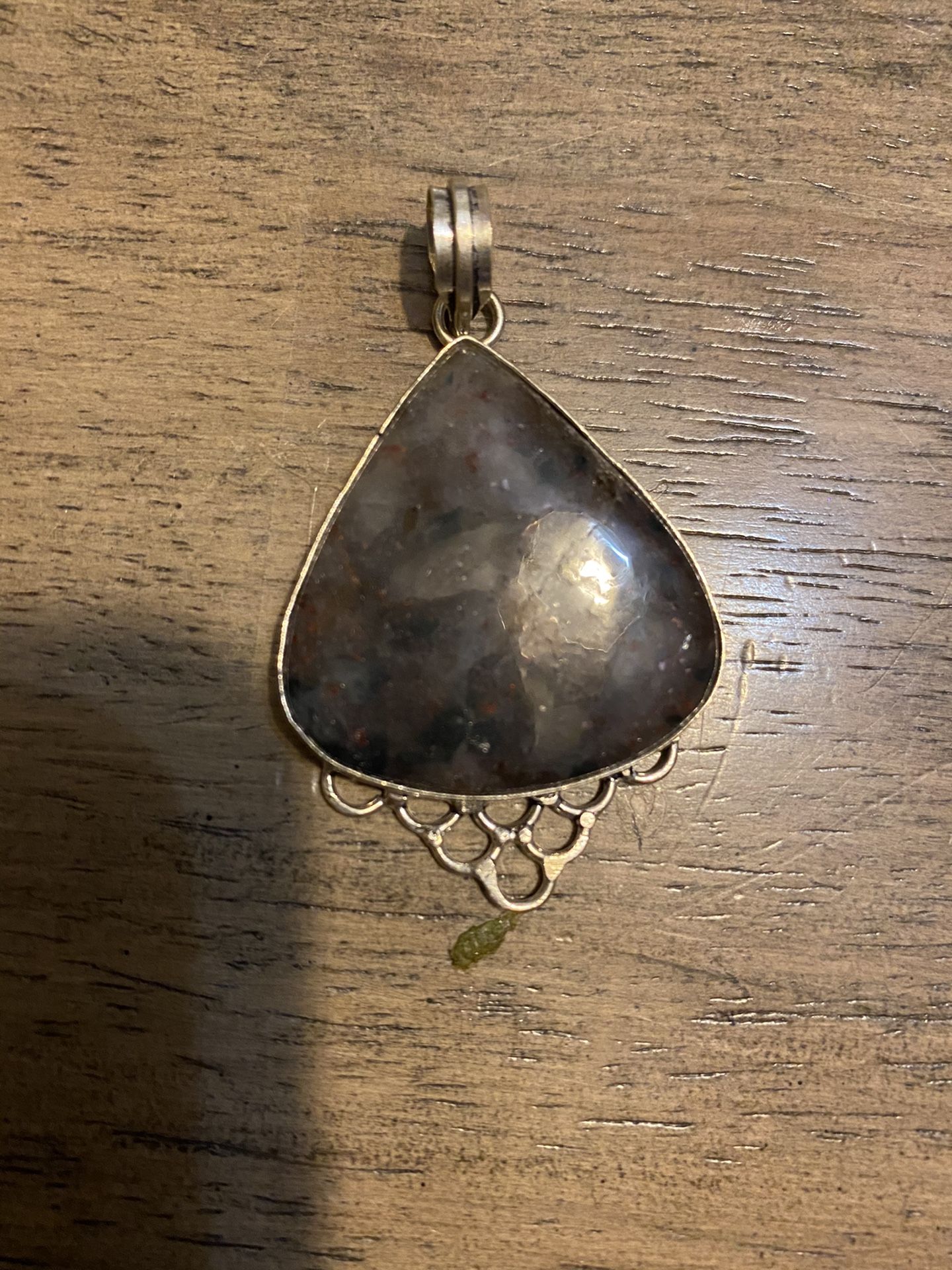 925 SILVER PENDANT WITH STONE CHARM PERFECT CONDITION