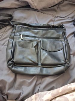 Leather black crossbody bag