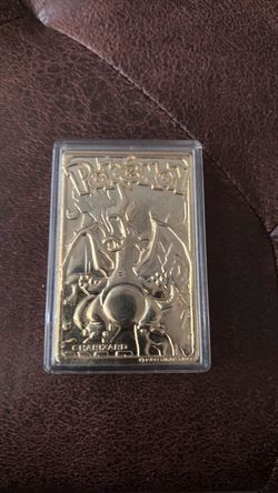 Pokémon Charizard gold plated card