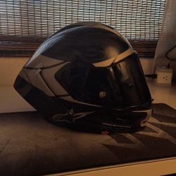 Supertech R10 Element Helmet (Carbon Silver) NEW (Large)