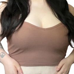 Brown Cropped Tank Top 