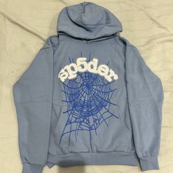 Spider Web Light Blue Hoodie – Y2K Streetwear