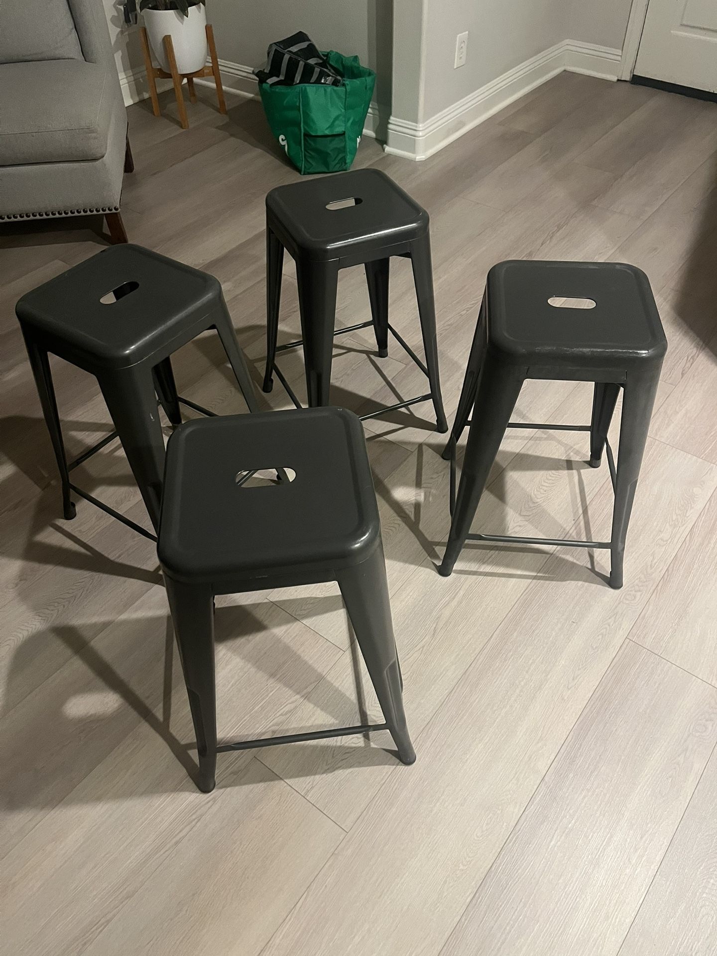 4 Metal Stools 