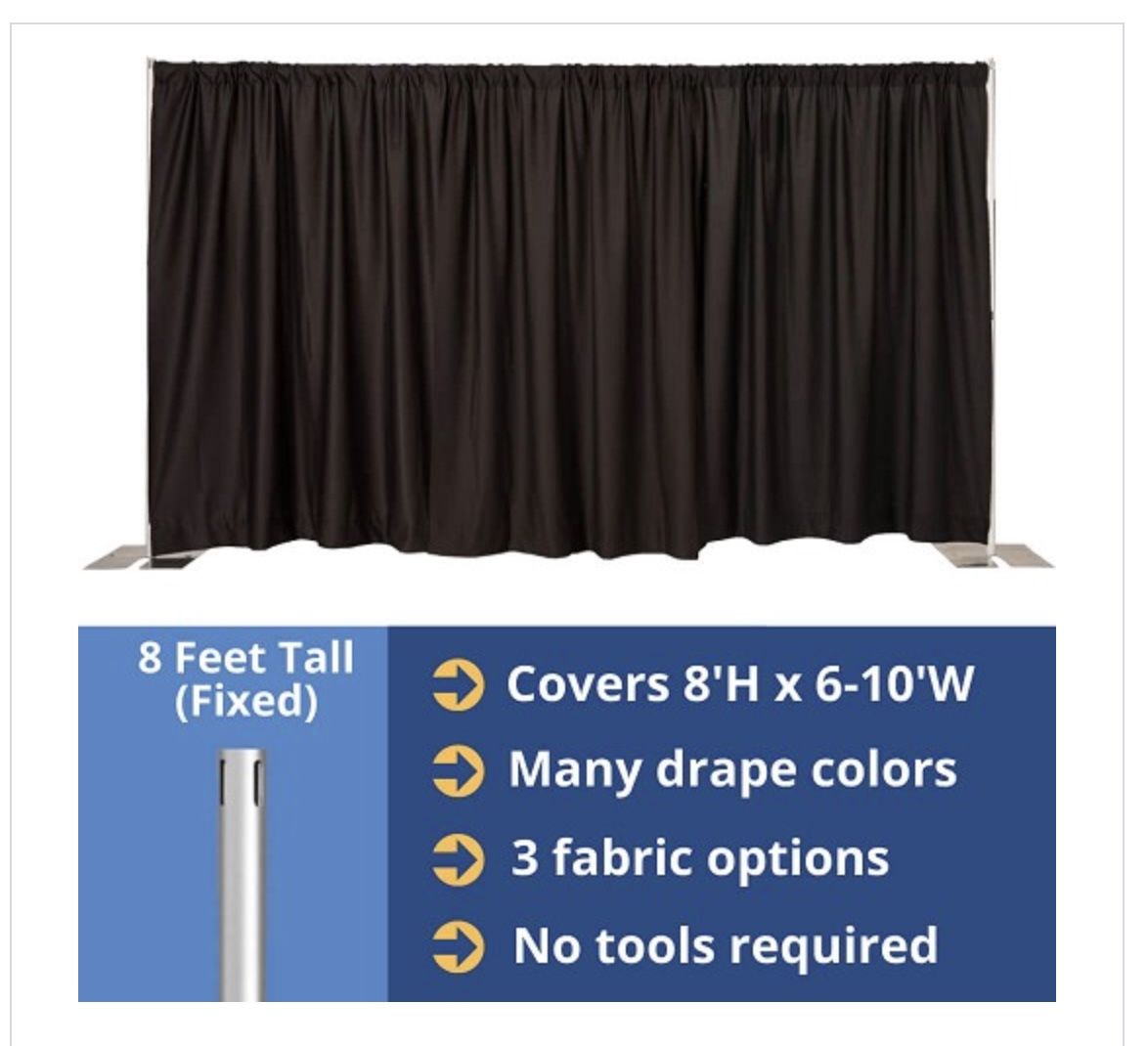 Pipe and Drape 10’x8’ Or 60’ Of Curtain 
