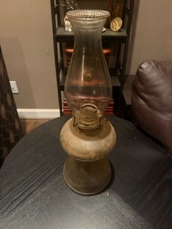 Antique Oil Lamp with Glass Chimney