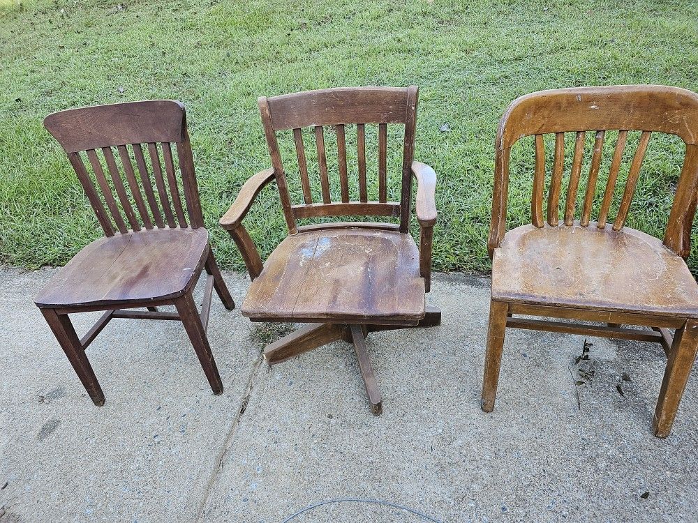 Solid would antique desk chairs.