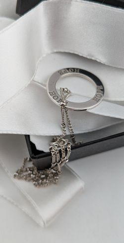 925 Sterling Silver HOPE Loop Necklace with a Bead Station Necklace