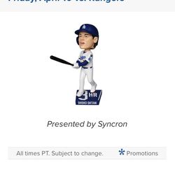 LA DODGERS VS TEXAS RANGERS - 4/10/26 (Shohei Ohtani Bobblehead)