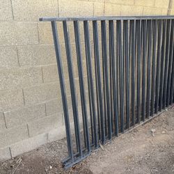 3 Black Steel Fence Panels